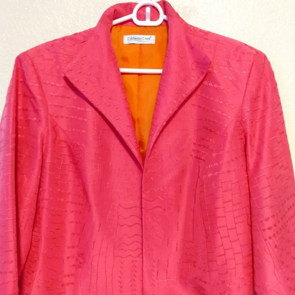 Coldwater Creek: Beautiful Embroidered Jacket in Fuchsia Pink